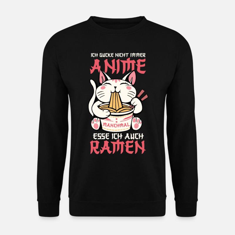 Ramen Katze Manga Kawaii Cosplay Anime - Unisex Pullover - Schwarz