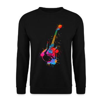 E-Gitarre Splash - Unisex Pullover - Schwarz - Vorne - Alina (178cm) & Michal (187cm)