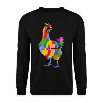 Poulet coloré - Sweat-shirt Unisexe - noir - Devant - Alina (178cm) & Michal (187cm)