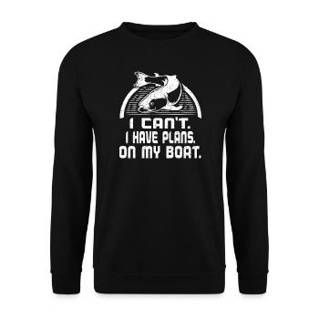 Angler Fisherman Fishing Fishing Saying Gift Idea - Unisex Sweatshirt - black - Front - Alina (178cm) & Michal (187cm)