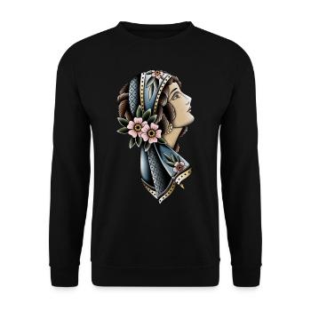 Tattoo OldSchool - Unisex Pullover - Schwarz - Vorne - Alina (178cm) & Michal (187cm)