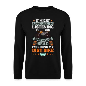Dirt Bike Motocross Électrique Riding MX Rider - Sweat-shirt Unisexe - noir - Devant - Alina (178cm) & Michal (187cm)