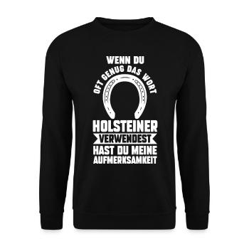 Pferd Reitsport Reiten Pferdesport Holsteiner - Unisex Pullover - Schwarz - Vorne - Alina (178cm) & Michal (187cm)
