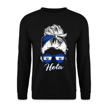 El Salvador Woman - Unisex Sweatshirt - black - Front - Alina (178cm) & Michal (187cm)
