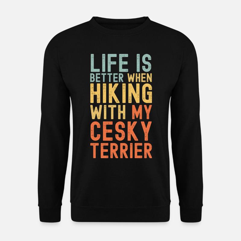 Cesky-Terrier Wanderhund retro - Unisex Pullover - Schwarz