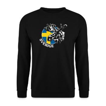 SVERIGE Elch Schweden Tier Wildnis Wilsigns - Unisex Pullover - Schwarz - Vorne - Alina (178cm) & Michal (187cm)