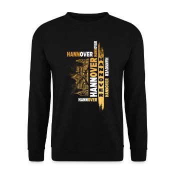 Hanovre Allemagne Ville Skyline Police Or - Sweat-shirt Unisexe - noir - Devant - Alina (178cm) & Michal (187cm)