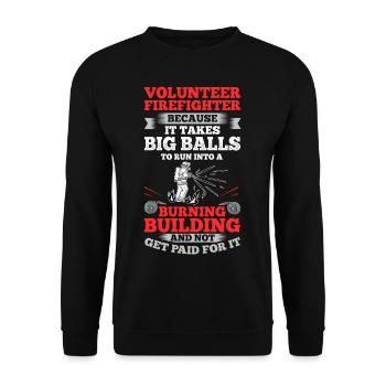 Volunteer Firefighter Firefighter Volunteers - Unisex Sweatshirt - black - Front - Alina (178cm) & Michal (187cm)