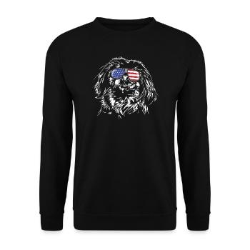 Beijing Amérique Flag Lunettes de soleil Chiens Wilsigns - Sweat-shirt Unisexe - noir - Devant - Alina (178cm) & Michal (187cm)