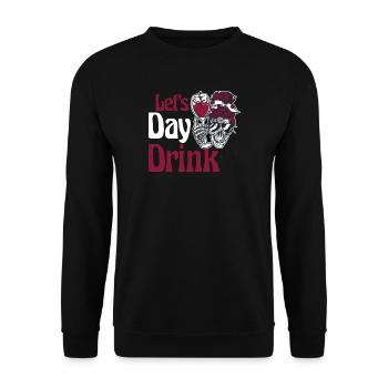 Let's Day Drink Wine Lover - Unisex Sweatshirt - black - Front - Alina (178cm) & Michal (187cm)