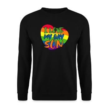 J’aime mes parents LGBT de fils gays - Sweat-shirt Unisexe - noir - Devant - Alina (178cm) & Michal (187cm)