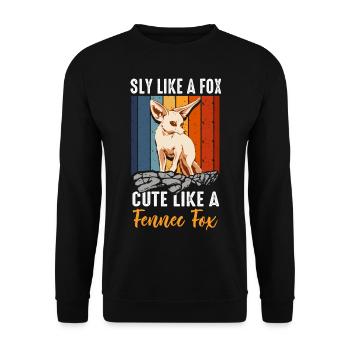 Fennec Fox Sly Cute Fennec Foxes Owner - Unisex Sweatshirt - black - Front - Alina (178cm) & Michal (187cm)