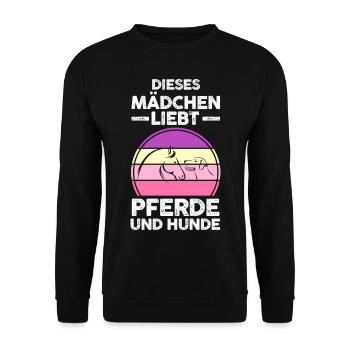 Pferde Pferdeliebhaber Hundeliebhaber Hunde - Unisex Pullover - Schwarz - Vorne - Alina (178cm) & Michal (187cm)