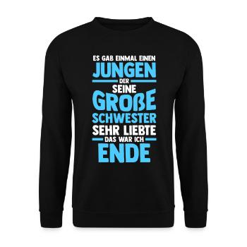 Geschwister Bruder Schwestern Schwester - Unisex Pullover - Schwarz - Vorne - Alina (178cm) & Michal (187cm)