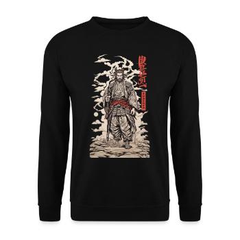 Rétro Samurai Vintage Kanji Movie Poster Art - Sweat-shirt Unisexe - noir - Devant - Alina (178cm) & Michal (187cm)