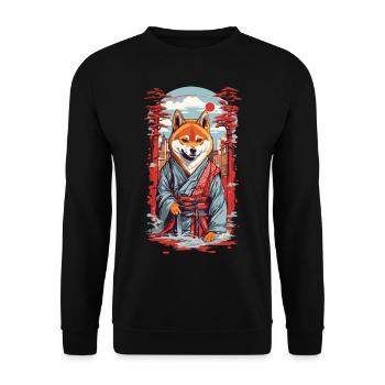 Japan Shiba Dog Asian Dogs Aesthetics - Unisex Sweatshirt - black - Front - Alina (178cm) & Michal (187cm)