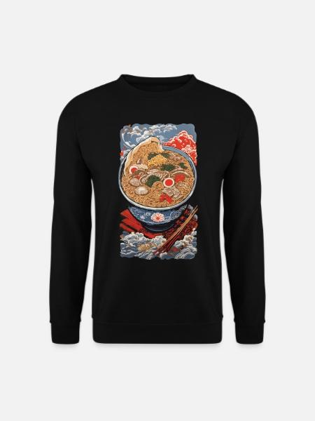 Vintage Ukiyo-E Ramen Nudeln Tokyo Kunst Design - Unisex Pullover - Schwarz