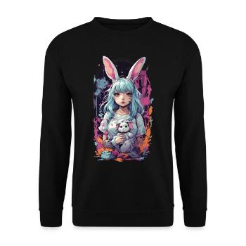 Kemonomimi Bunny Goth Anime Fille Cosplay - Sweat-shirt Unisexe - noir - Devant - Alina (178cm) & Michal (187cm)