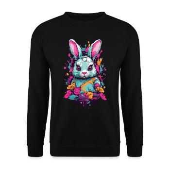 Occulte Gothique Lapin Pastel e-girl Streetwear - Sweat-shirt Unisexe - noir - Devant - Alina (178cm) & Michal (187cm)