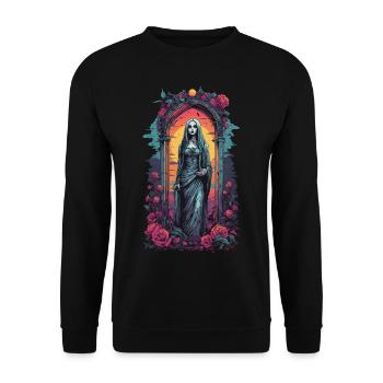 Occulte Gothique Esthétique Rétro Wave Streetwear - Sweat-shirt Unisexe - noir - Devant - Alina (178cm) & Michal (187cm)