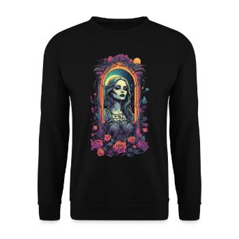 Victorian Gothic Aesthetic Retro Girl - Unisex Sweatshirt - black - Front - Alina (178cm) & Michal (187cm)