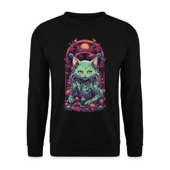Underworld, Cat, Demon, Guardian, Halloween, Magic - Unisex Sweatshirt - black - Front - Alina (178cm) & Michal (187cm)