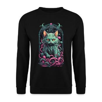 Cats Demon Underworld Occult Halloween Design - Unisex Sweatshirt - black - Front - Alina (178cm) & Michal (187cm)