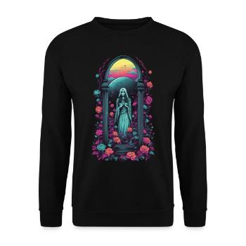 Retro Goth Vaporwave Victorian Streetwear - Unisex Sweatshirt - black - Front - Alina (178cm) & Michal (187cm)