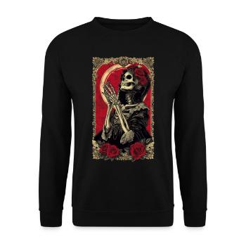 Lady Death Gothique Squelette Rose - Sweat-shirt Unisexe - noir - Devant - Alina (178cm) & Michal (187cm)