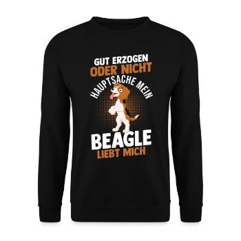 Hund Beagle - Unisex Pullover - Schwarz - Vorne - Alina (178cm) & Michal (187cm)