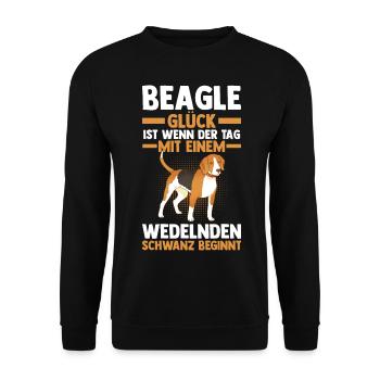 Hund Beagle - Unisex Pullover - Schwarz - Vorne - Alina (178cm) & Michal (187cm)