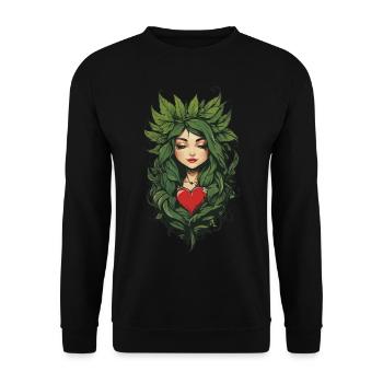 Heart Plant Love Tattoo Aesthetic Design - Unisex Sweatshirt - black - Front - Alina (178cm) & Michal (187cm)