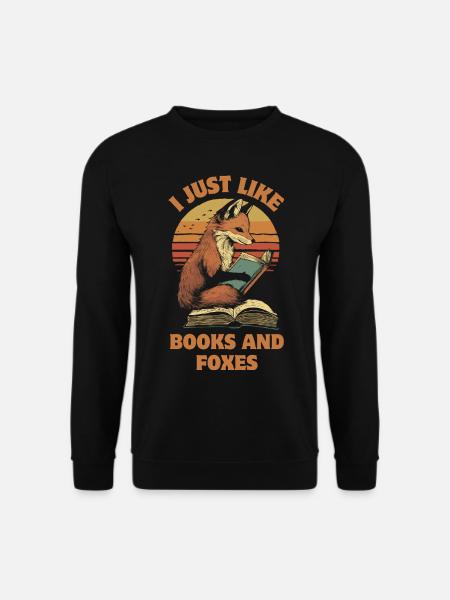 Fox with books - Unisex Sweatshirt - black