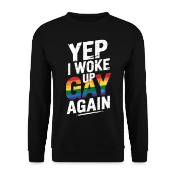 Chemise à slogan LGBTQ – Wake Up Gay - Sweat-shirt Unisexe - noir - Devant - Alina (178cm) & Michal (187cm)