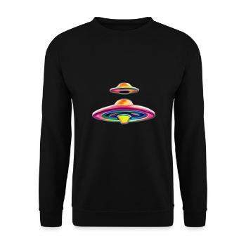 SAUCERS - Unisex Sweatshirt - black - Front - Alina (178cm) & Michal (187cm)
