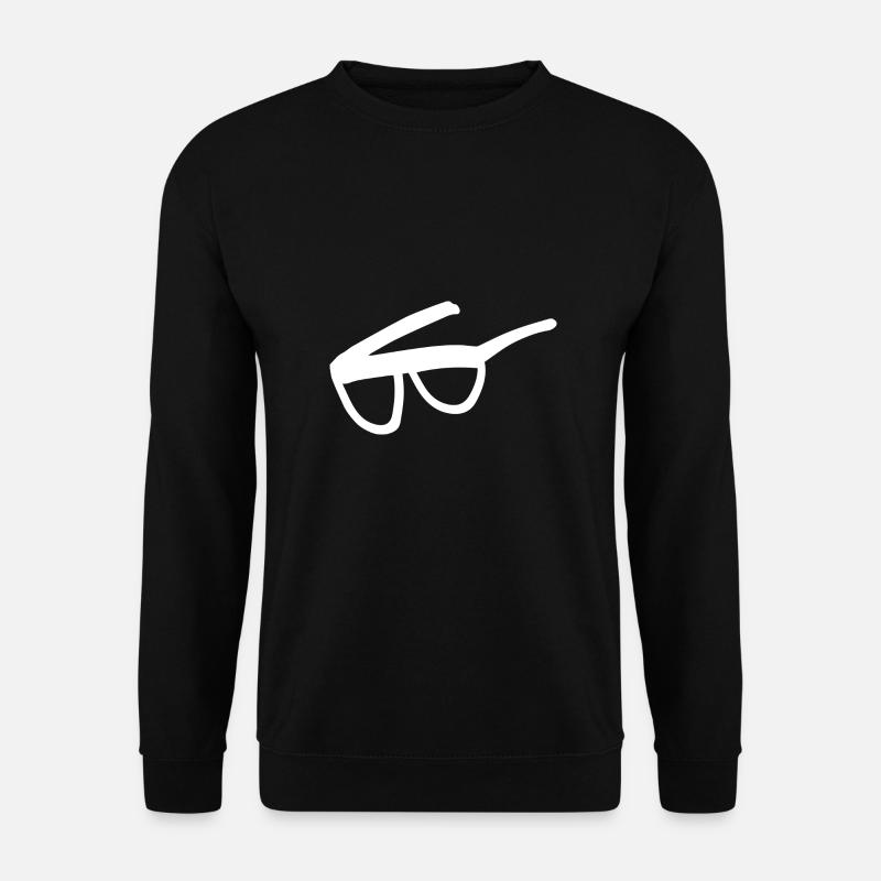 Glasses, Brille gezeichnet, einfach Design - Unisex Pullover - Schwarz