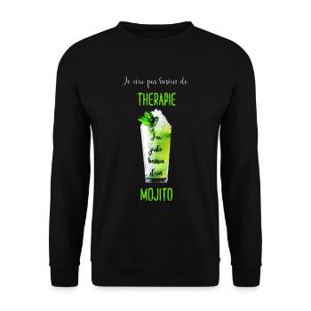 Thérapie mojito besoin unique - Sweat-shirt Unisexe - noir - Devant - Alina (178cm) & Michal (187cm)