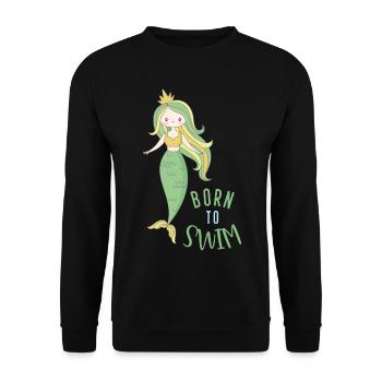 Born to swim - Unisex Pullover - Schwarz - Vorne - Alina (178cm) & Michal (187cm)