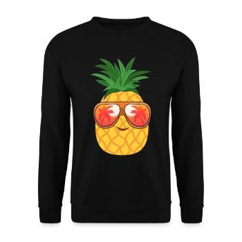 Pineapple sunglasses summer - Unisex Sweatshirt - black - Front - Alina (178cm) & Michal (187cm)