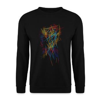 Abstract - Unisex Sweatshirt - black - Front - Alina (178cm) & Michal (187cm)
