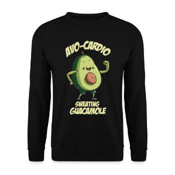 Sweating Guacamole Avocado - Unisex Pullover - Schwarz - Vorne - Alina (178cm) & Michal (187cm)
