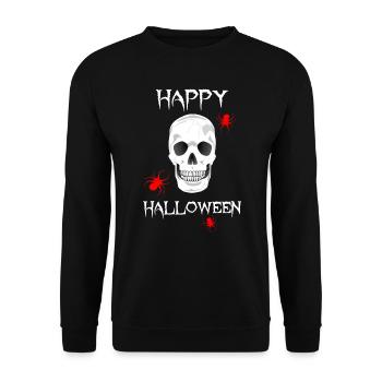 HALLOWEEN skull spiders - Unisex Sweatshirt - black - Front - Alina (178cm) & Michal (187cm)