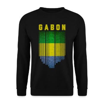Flagge von Gabun - Unisex Pullover - Schwarz - Vorne - Alina (178cm) & Michal (187cm)
