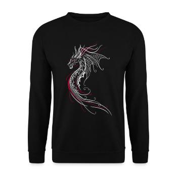 Dragon Fantasy Fire Dragon Red - Unisex Sweatshirt - black - Front - Alina (178cm) & Michal (187cm)