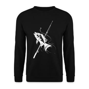 Croquis de pêche - Sweat-shirt Unisexe - noir - Devant - Alina (178cm) & Michal (187cm)
