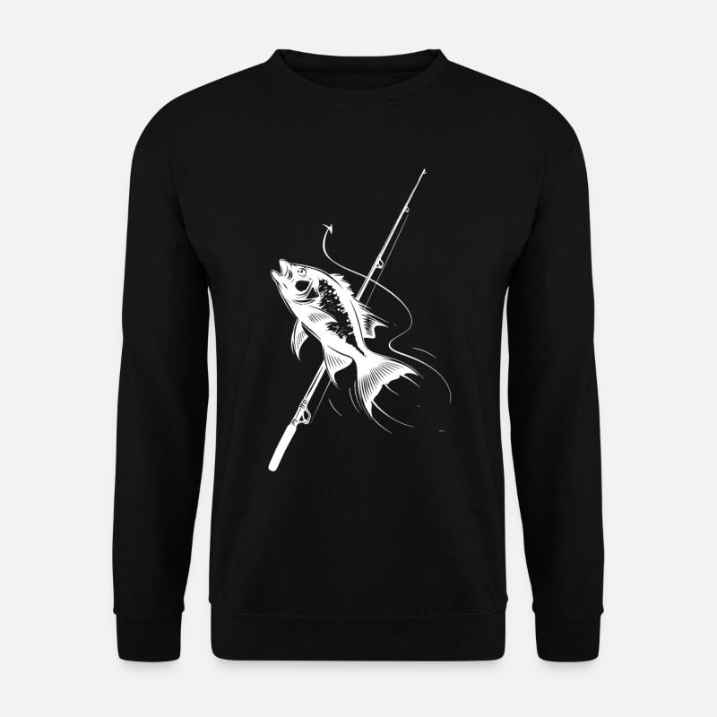 Angeln Skizze - Unisex Pullover - Schwarz