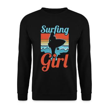 Surfer - Unisex Sweatshirt - black - Front - Alina (178cm) & Michal (187cm)