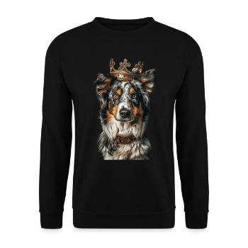 Australian Shepherd - Unisex Sweatshirt - black - Front - Alina (178cm) & Michal (187cm)