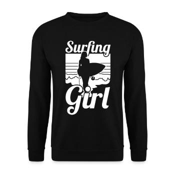 Surfer girl - Unisex Sweatshirt - black - Front - Alina (178cm) & Michal (187cm)