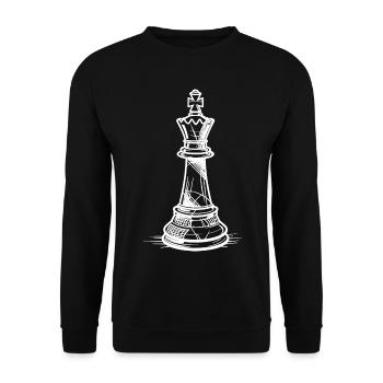 Chess piece sketch - Unisex Sweatshirt - black - Front - Alina (178cm) & Michal (187cm)